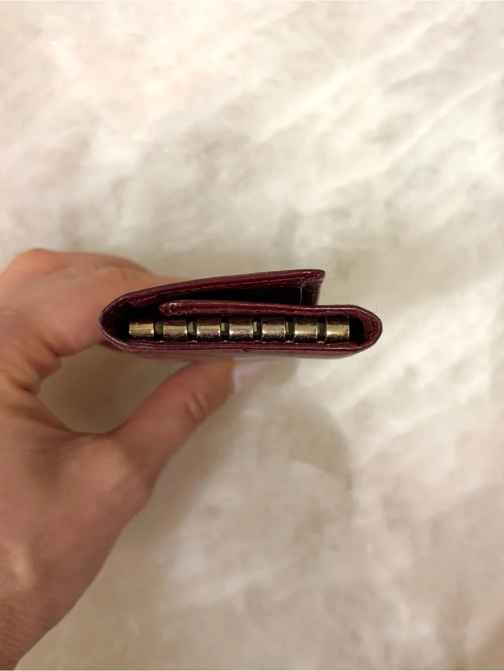 Vintage Cartier Burgundy Leather Key Holder with Embossed Logo